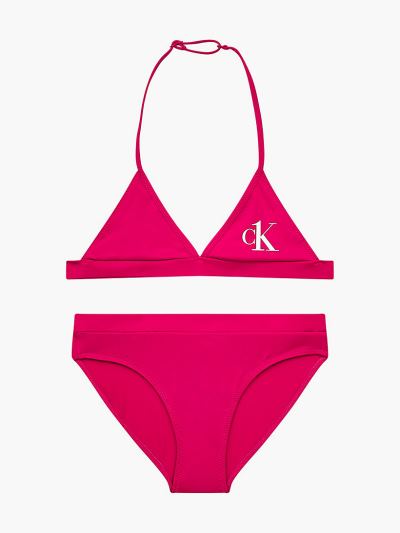 Calvin Klein Ruhák HU988146 | Calvin Klein CK One Triangle Lány Bikini Szett Rózsaszín